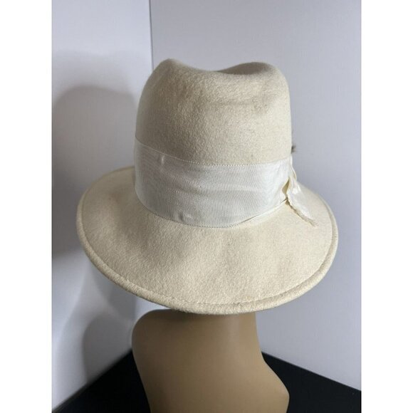 Vintage Betmar New York White/ Ivory  100% Wool Hat - Picture 2 of 11